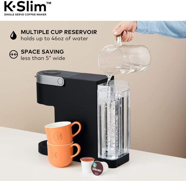Keurig K-Slim Coffee Maker, Single Serve K-Cup Pod Coffee Brewer, 8 to 12 oz. Brew Sizes, Black - Image 2