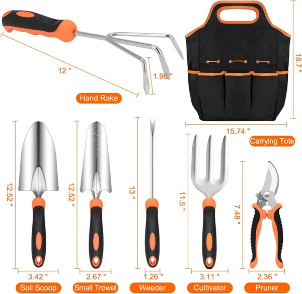 Garden Tool Set, Stainless Steel Heavy Duty Gardening Tool Set - Image 2